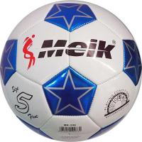 Мяч футбольный "Meik-208A" 2-слоя, (белый), TPU+PVC 2.7, 410-420 гр., машинная сшивка B31314-1